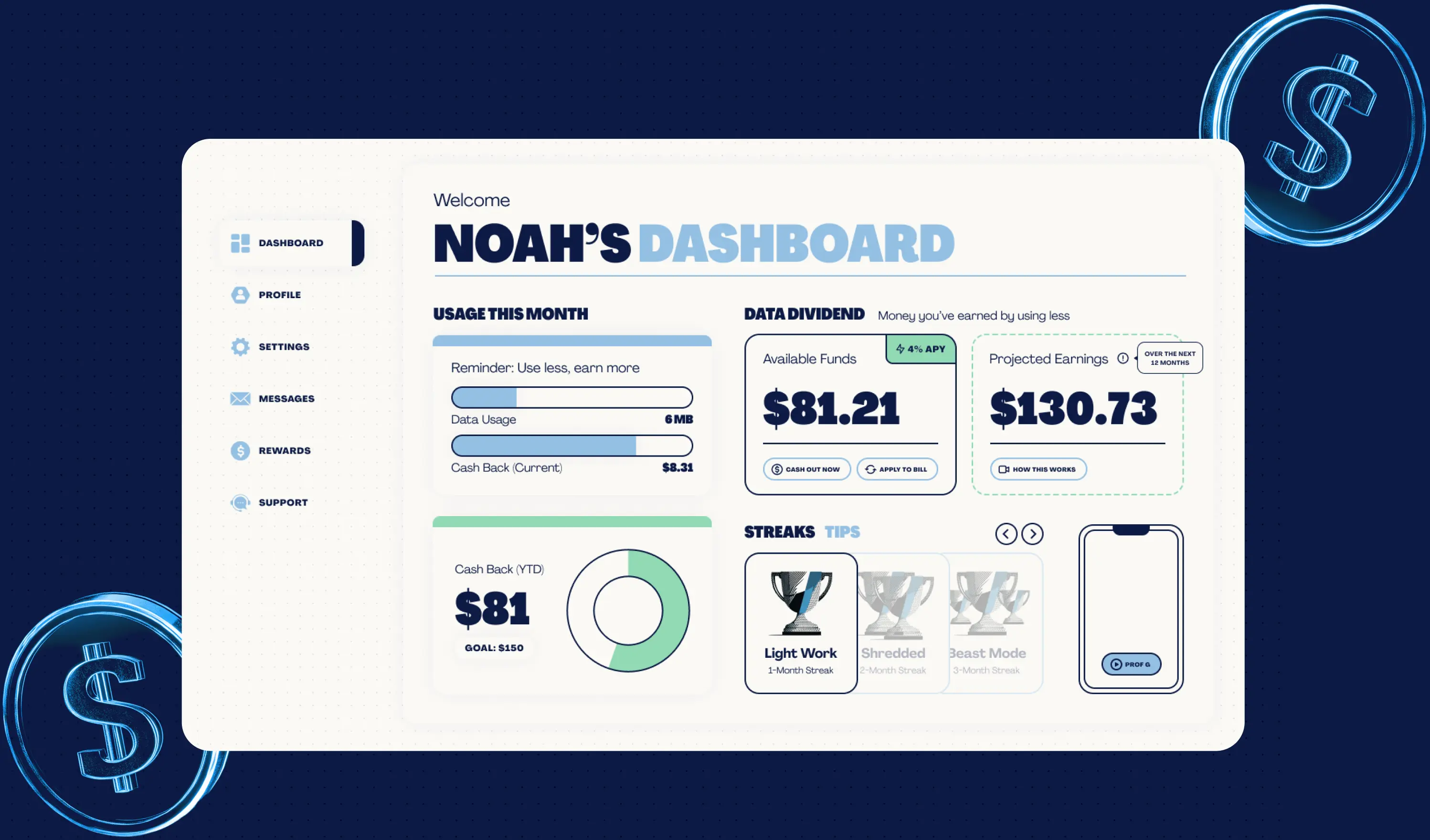 Noble dashboard preview